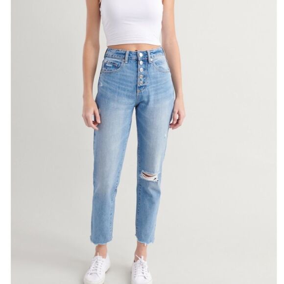 Garage Denim - Garage Distressed MOM Straight Leg Jeans New With Tag Size 5 Junior